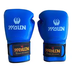 GYMHOME - Guantes de Box Cuero Premium Azul Wolon T-16