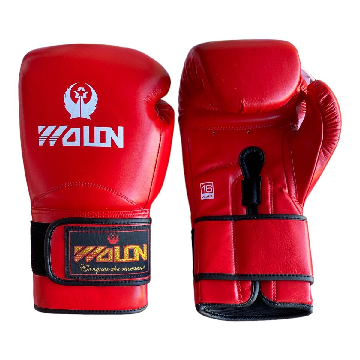 GYMHOME - Guantes de Box Cuero Premium Rojo Wolon T-16