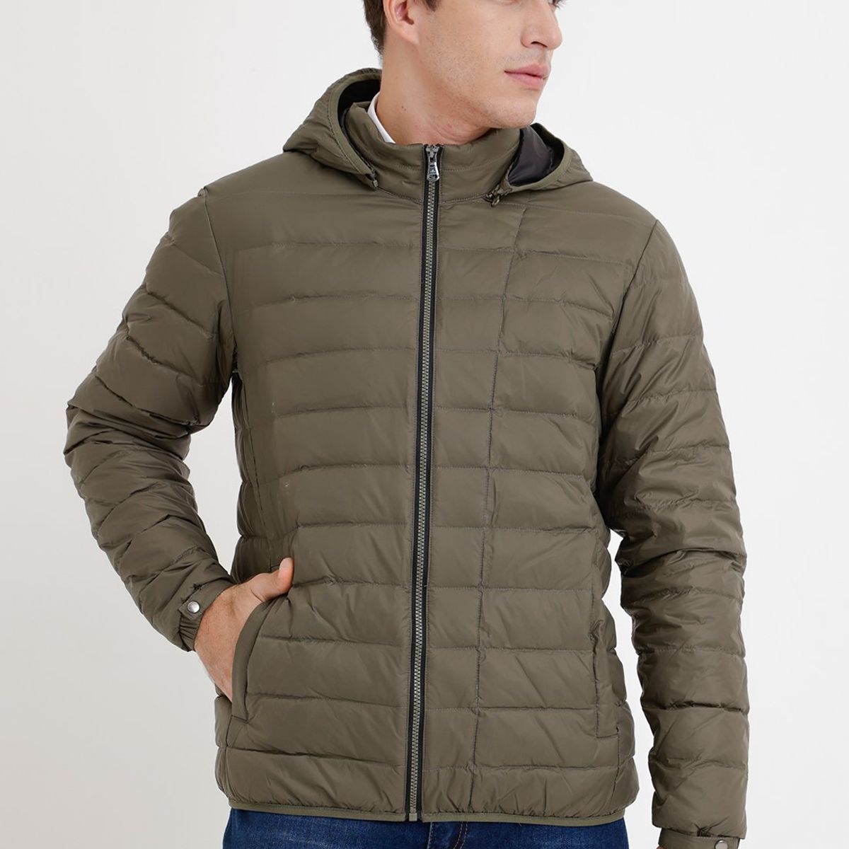 TRIAL - Parka hombre acolchada pluma verde
