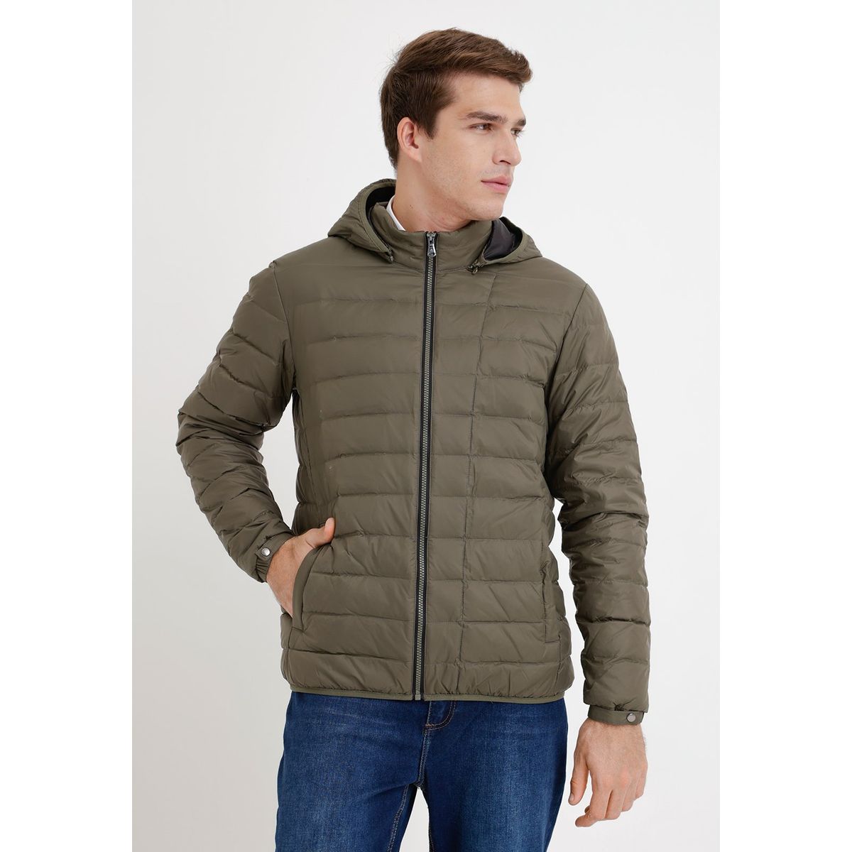 TRIAL - Parka hombre acolchada pluma verde