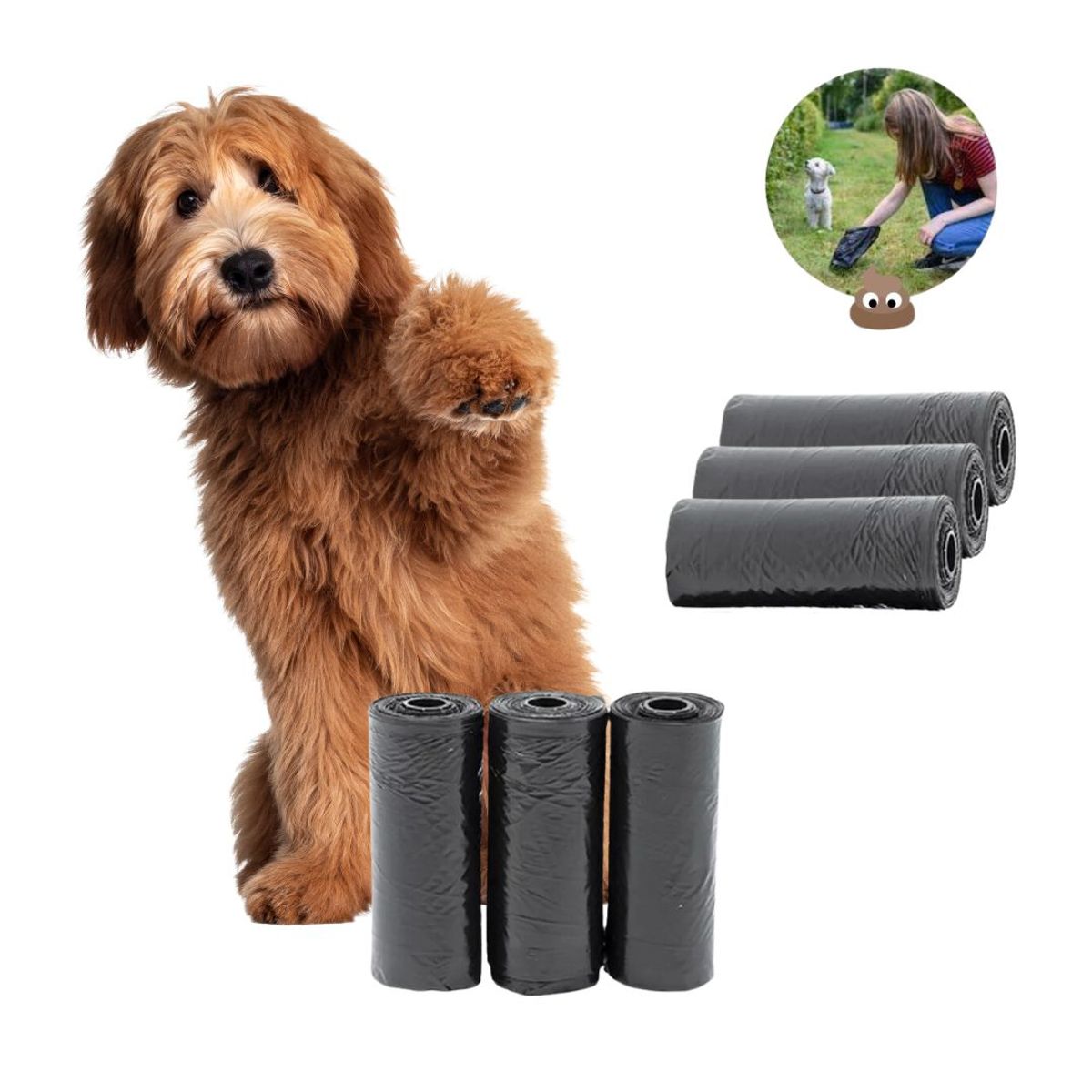 GENERICO - Bolsas Para recoger Excremento De Mascotas Pack 6 rollos