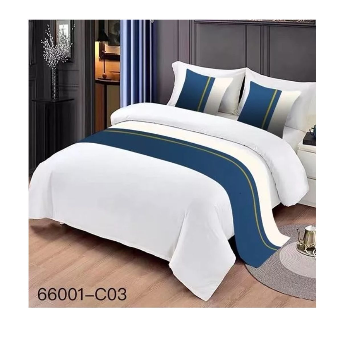 GENERICO - Pieceras Para Cama Decorativa 60x200cm + 2 Fundas 45x45