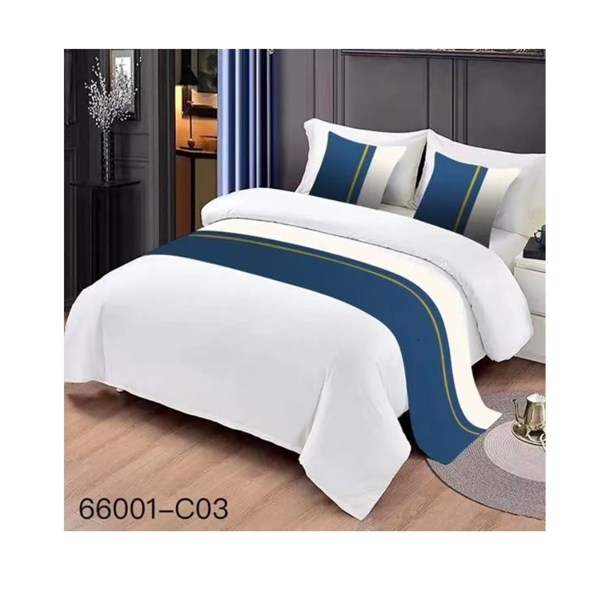 GENERICO - Pieceras Para Cama Decorativa 60x200cm + 2 Fundas 45x45