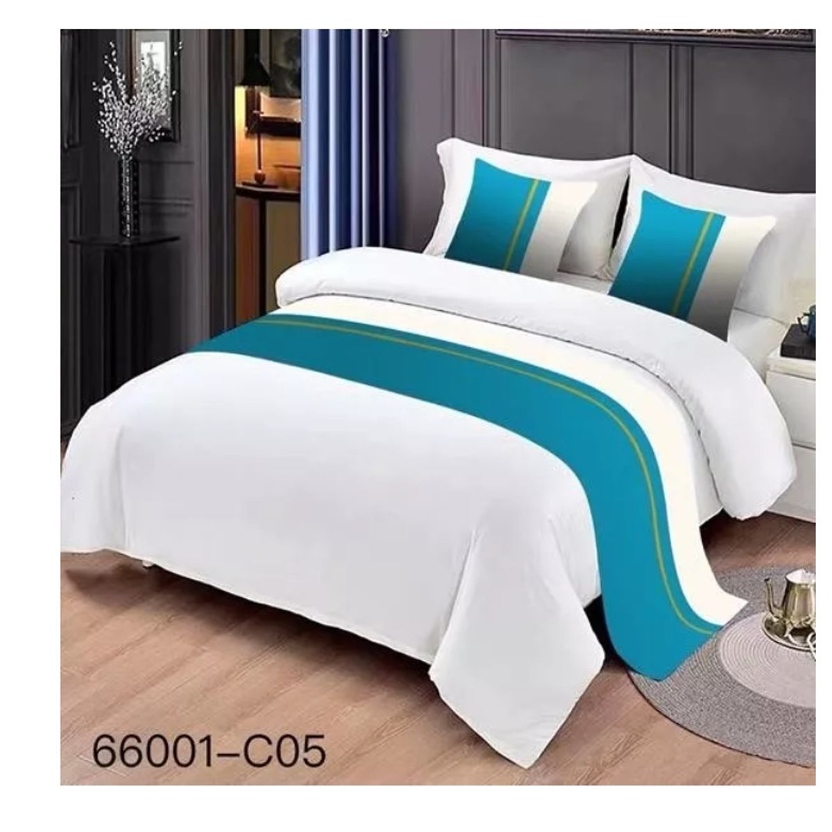 GENERICO - Pieceras Para Cama Decorativa 60x200cm + 2 Fundas 45x45