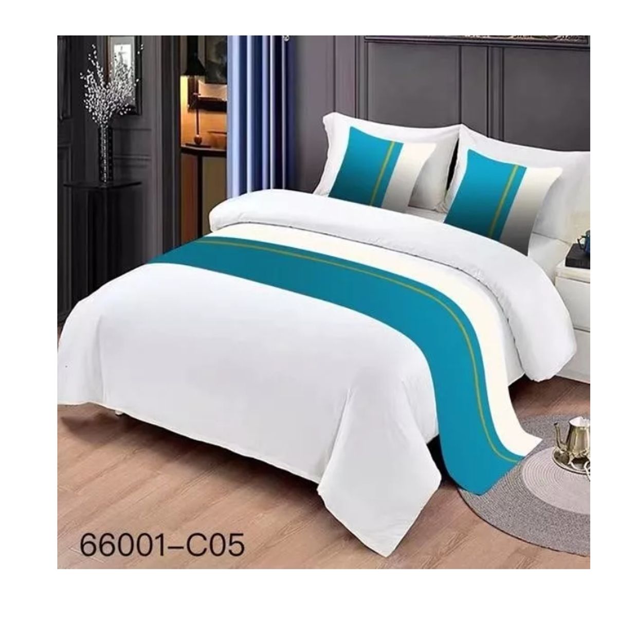 GENERICO - Pieceras Para Cama Decorativa 60x200cm + 2 Fundas 45x45