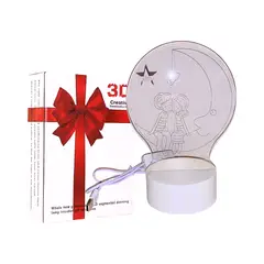 GENERICO - Lámpara 3d Diseño Pareja En La Luna Decoración Atractiva