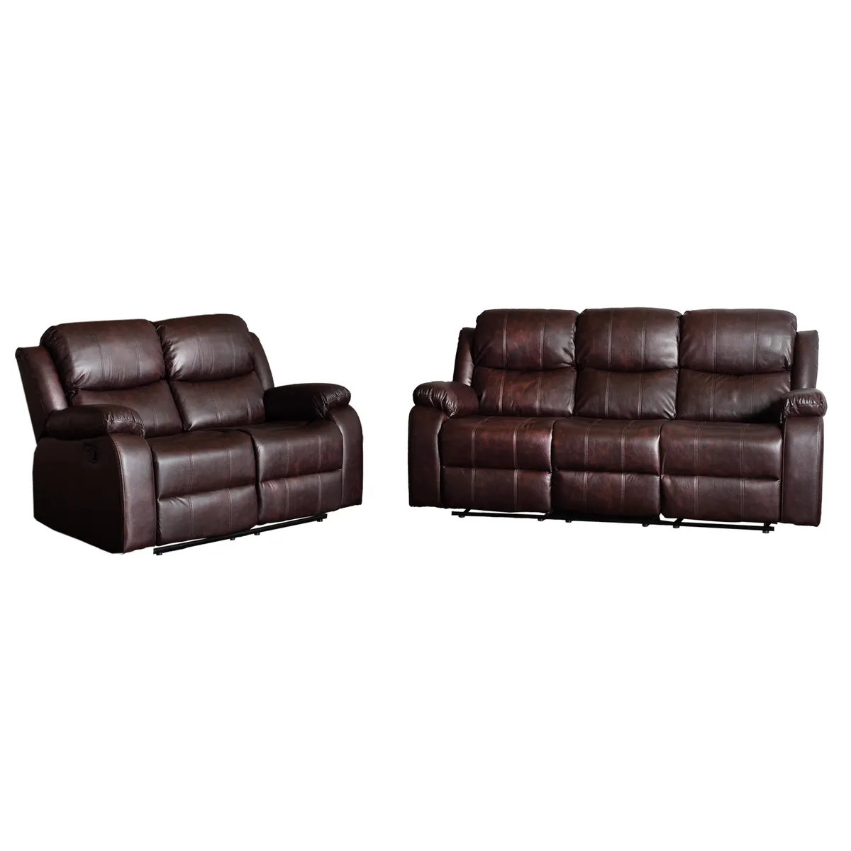 SWEET HOGAR - Sets berger reclinables 3 cuerpos + 2 cuerpos color brown dark