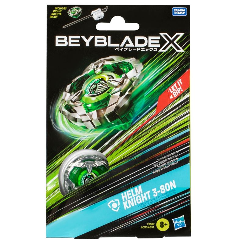 BEYBLADE - Trompo Beyblade X Kit inicial Helm Knight 3-80N