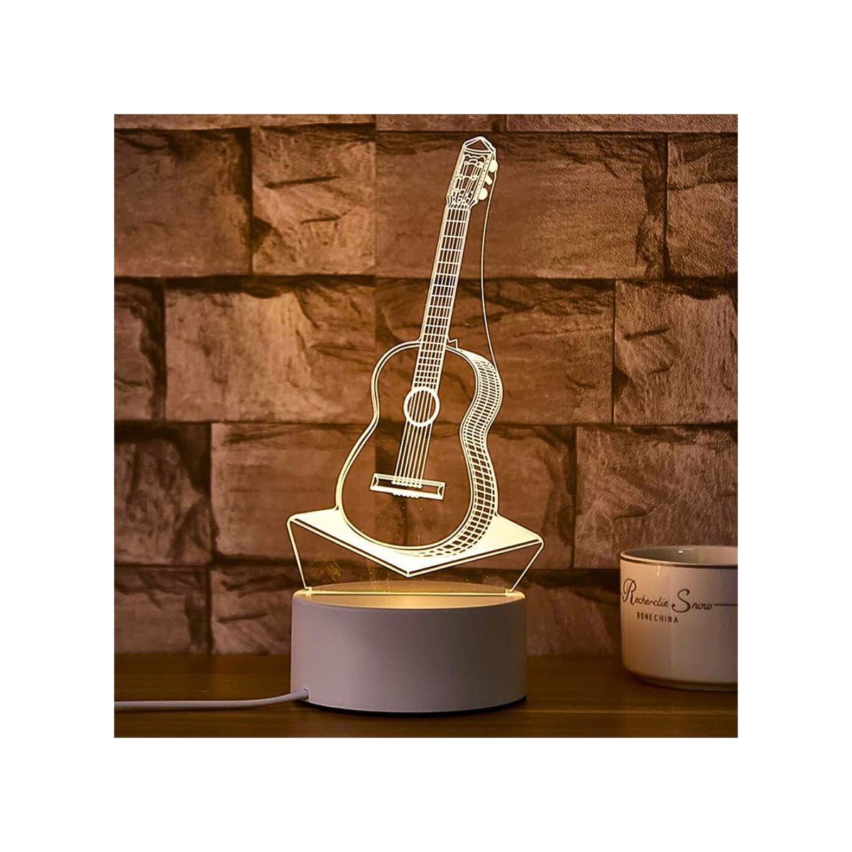 GENERICO - Lámpara 3D Diseño Guitarra Acústica Decoración Creativa