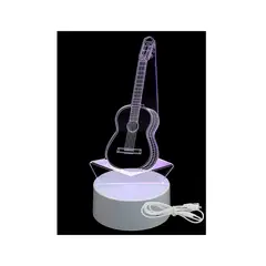 GENERICO - Lámpara 3D Diseño Guitarra Decoración Atractiva Creativa