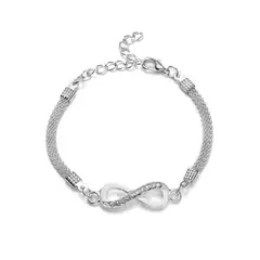 GENERICO - Pulsera Mujer Plateada Diseño Infinito Alpaca