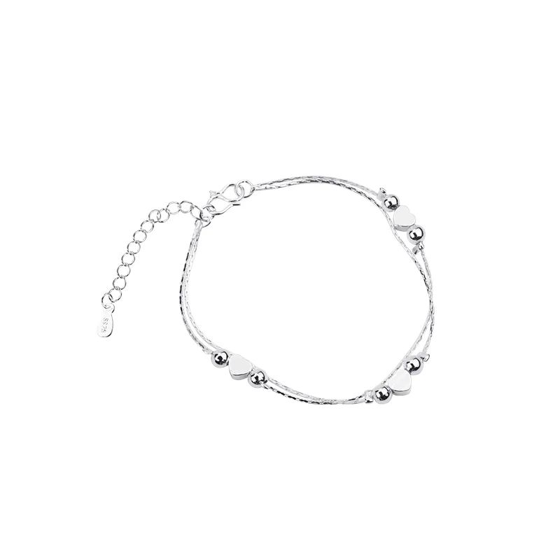 GENERICO - Pulsera Mujer Triple Corazón Plateada