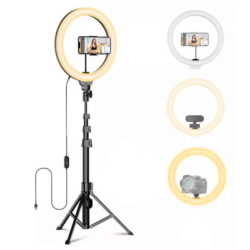 IRM - Aro De Luz Profesional GRANDE 36Cm con Tripode 1.9 Metros