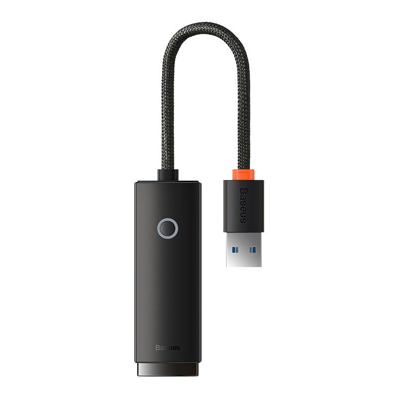 BASEUS - Adaptador Baseus de Red USB-A a Puerto LAN RJ45 1000 Mbps Negro