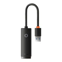 BASEUS - Adaptador de Red USB-A a Puerto LAN RJ45 1000 Mbps Negro
