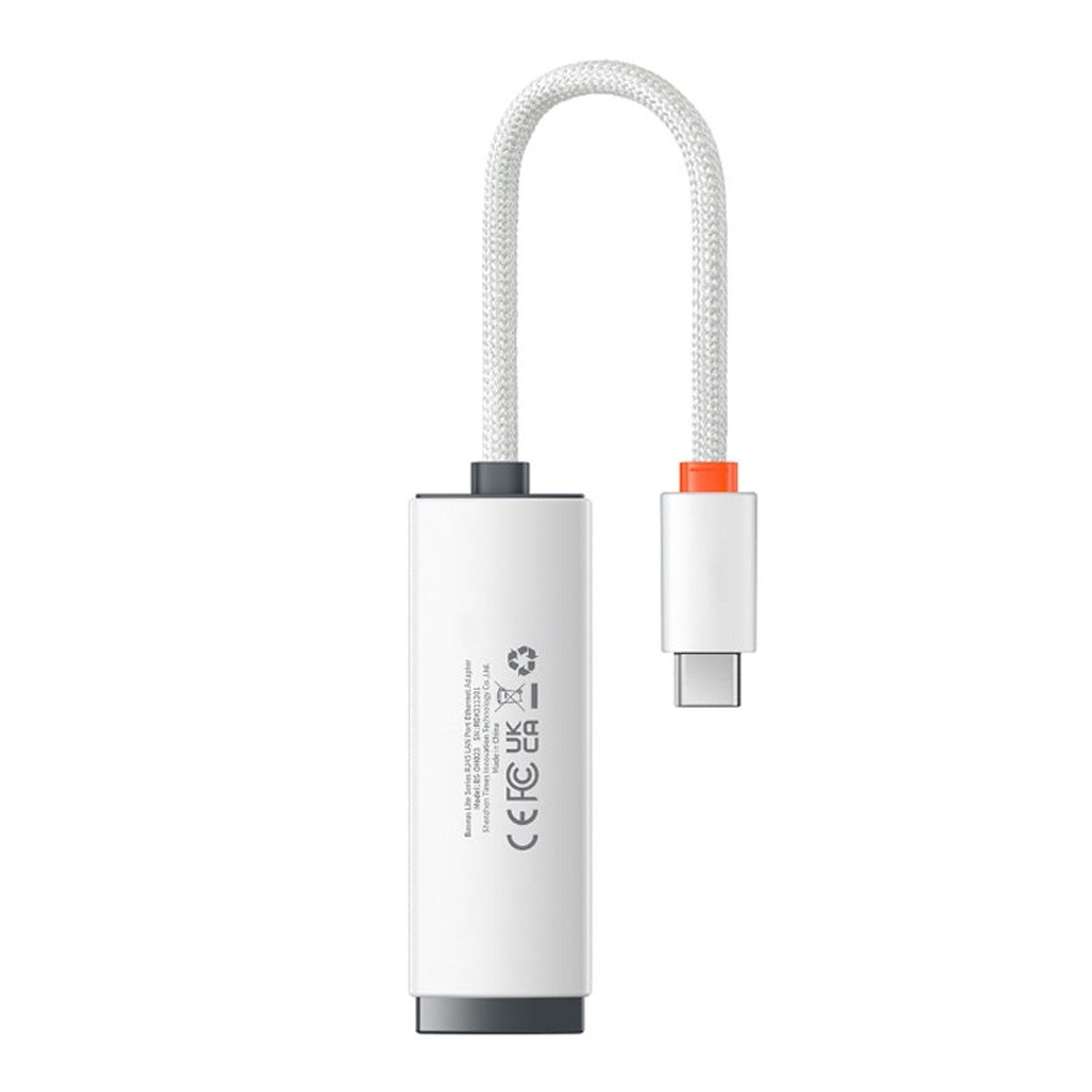 BASEUS - Adaptador Baseus de Red Tipo-C a RJ45 1000 Mbps Blanco