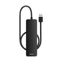 Adaptador HUB 50cm 4 Puertos USB Negro