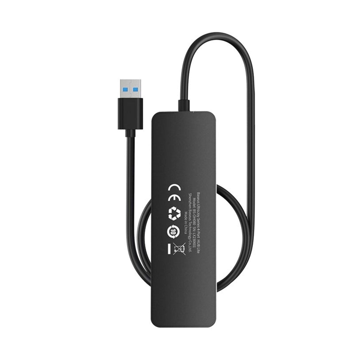 BASEUS - Adaptador Baseus HUB 50cm 4 Puertos USB Negro