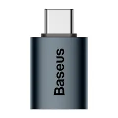 BASEUS - Adaptador Mini OTG Tipo C a USB 3.1 Azul, 10Gbps, Aluminio