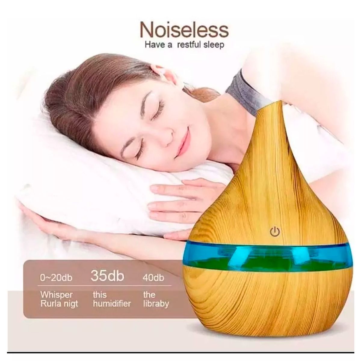 GENERICO - Humidificador Aromatizador color claro Usb rgb  + 12 Esencias