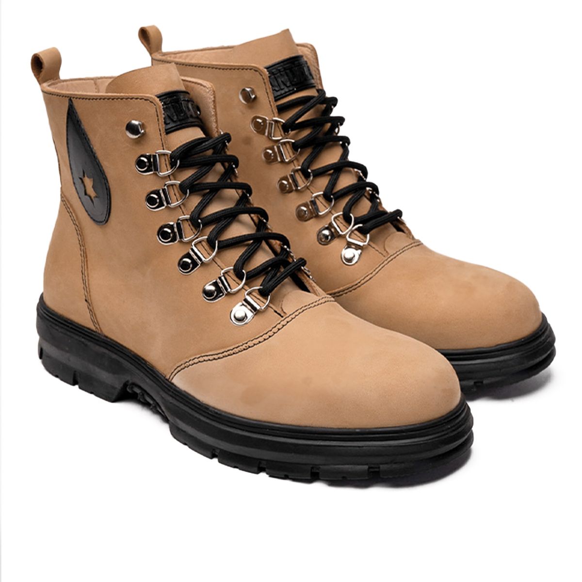 LANDAZURI - Botín Urbano Cuero Terrah Negro Camel Landazuri