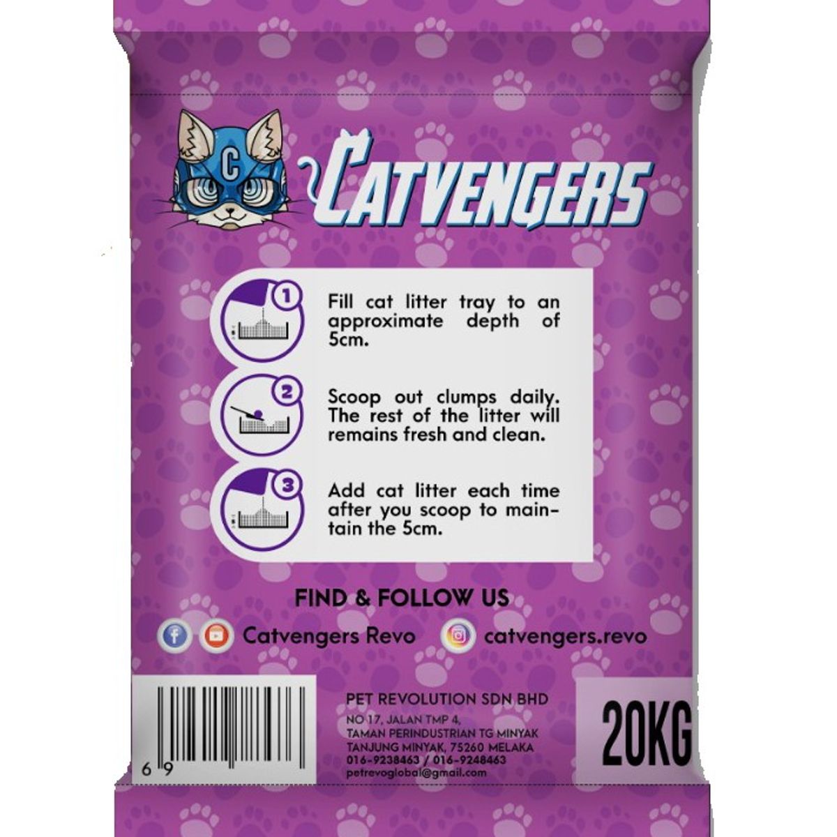 GENERICO - Arena Sanitaria Catvengers Lavanda 20kg.
