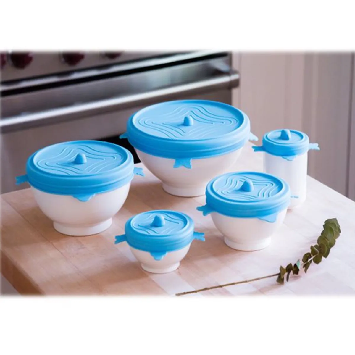 GENERICO - Set 5 Tapas De Silicon Elásticas Ajustables Con Guía De Días