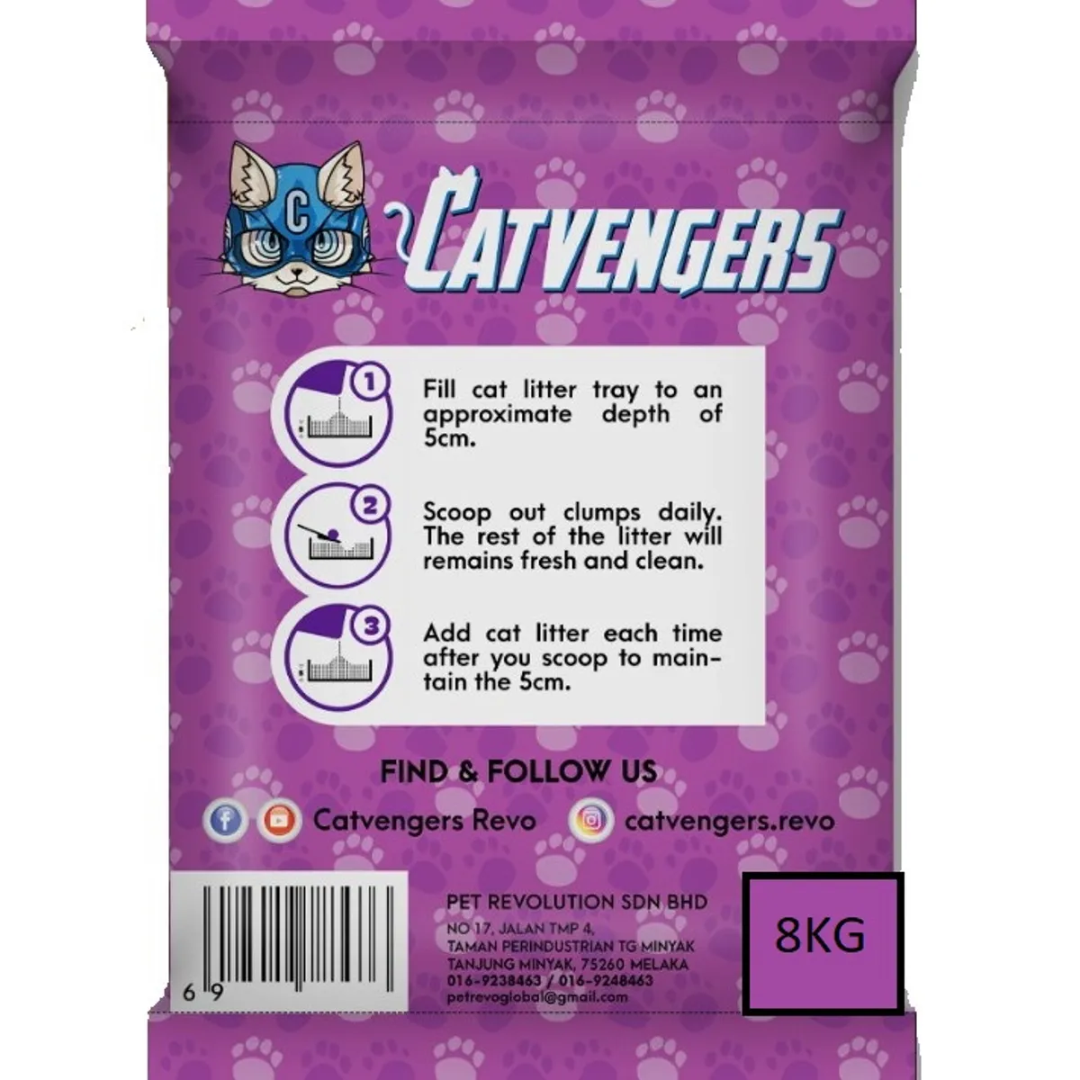 GENERICO - Arena Sanitaria Catvengers Lavanda 8kg.