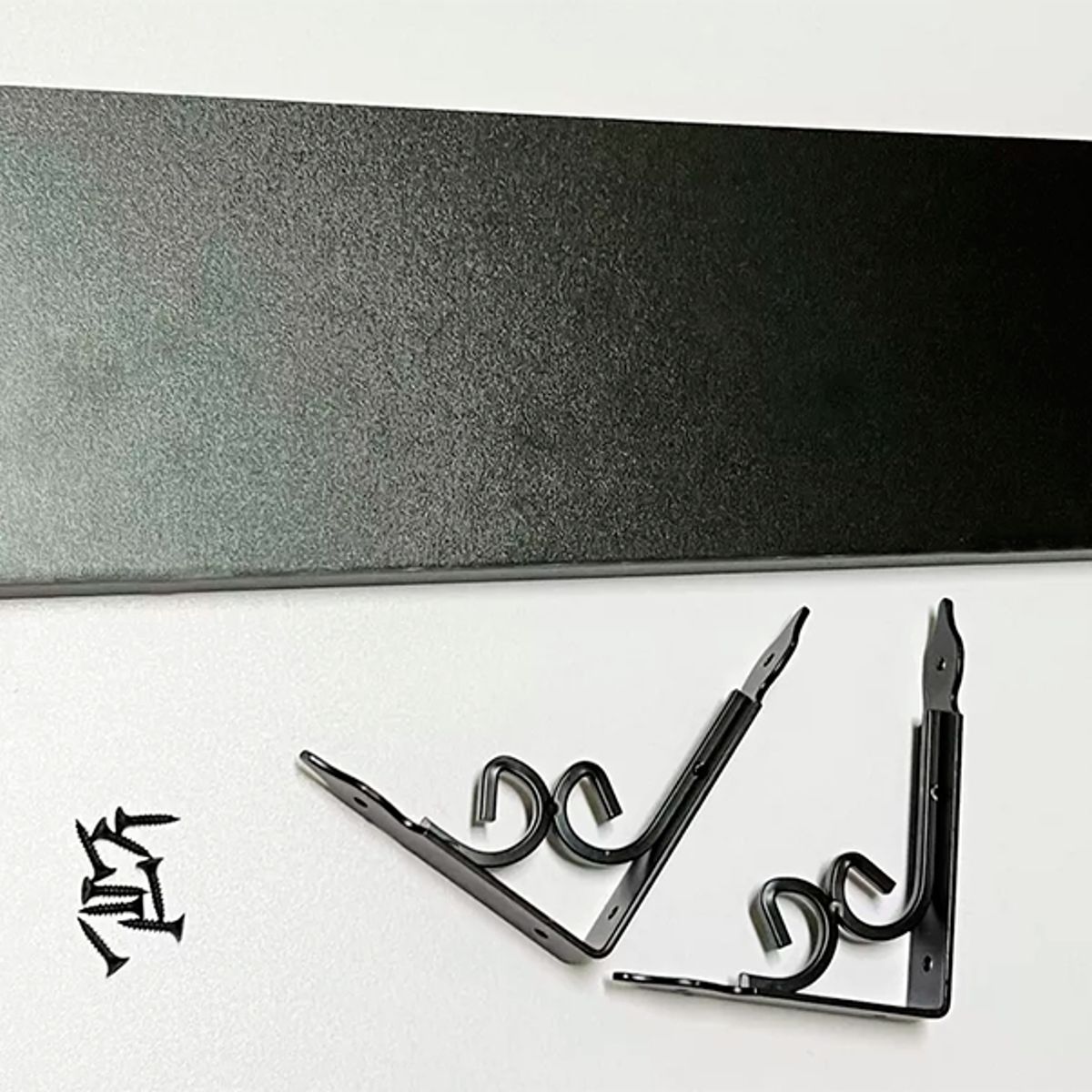 GENERICO - Repisa Decoracion Para Cuadro Cn Escuadra 40x12cm Negro