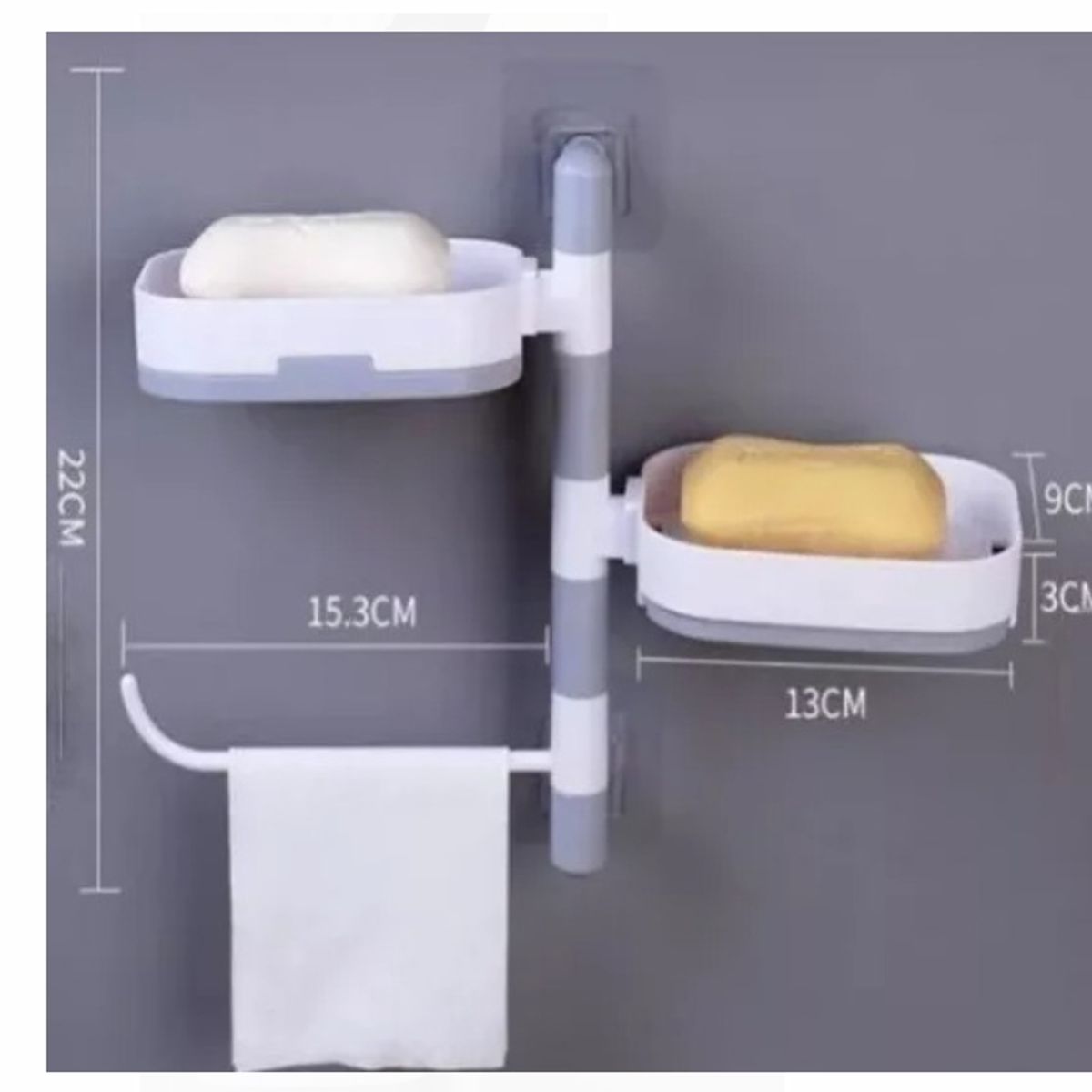 GENERICO - Jabonera Giratoria Organizador De Ducha Jabonera Toalla y Baño Negro