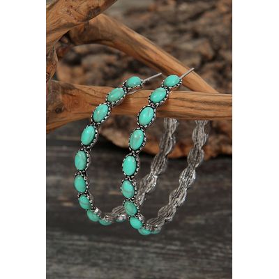 Imagen 2 del producto Aros Argollas Turquesas sexy