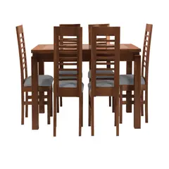 GENERICO - Comedor Florencia porcelanato gris 6S Nogal