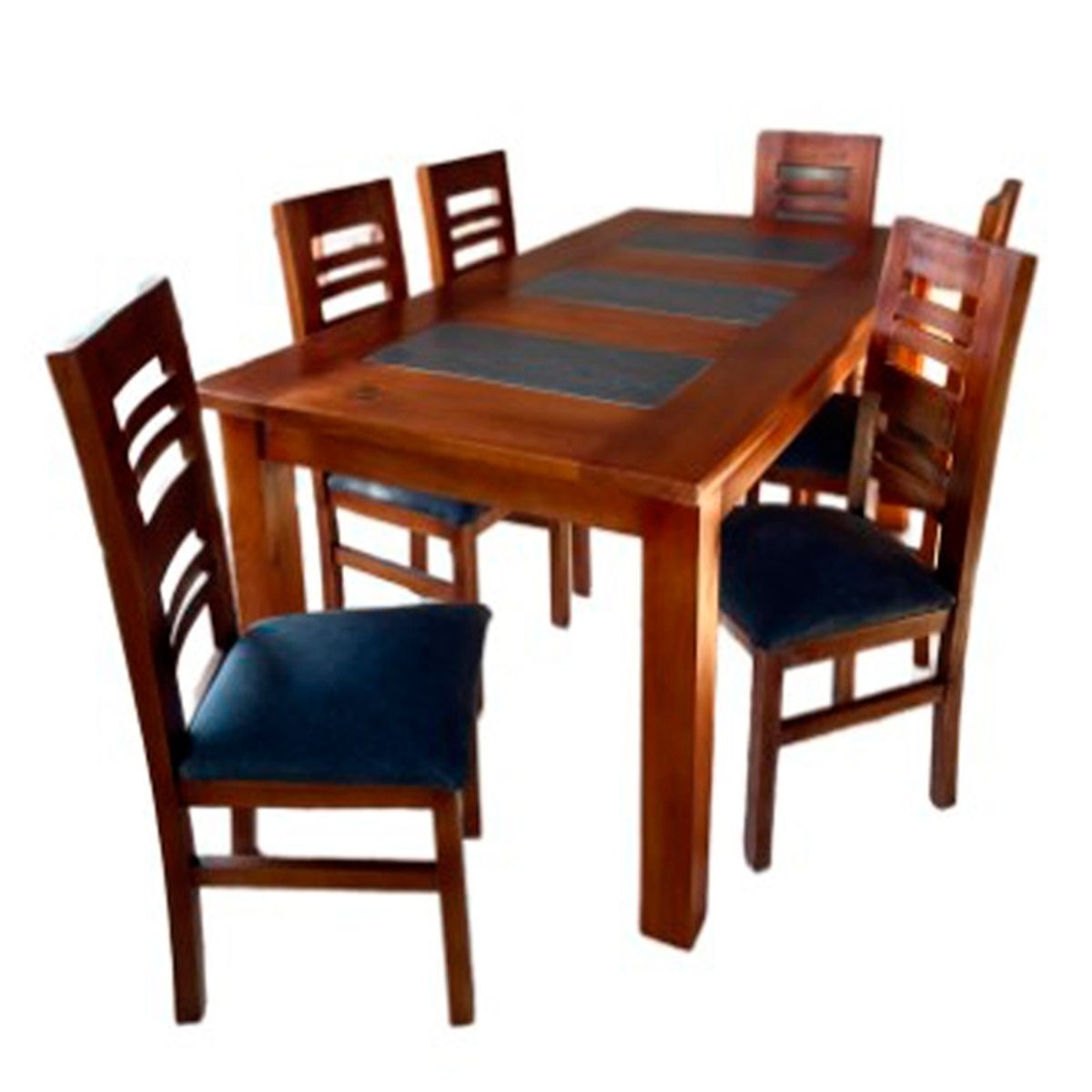 GENERICO - Comedor Florencia cerámica gris 6S Nogal