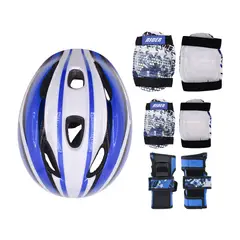 RIDER - Set de Casco + Protecciones azul Talla M