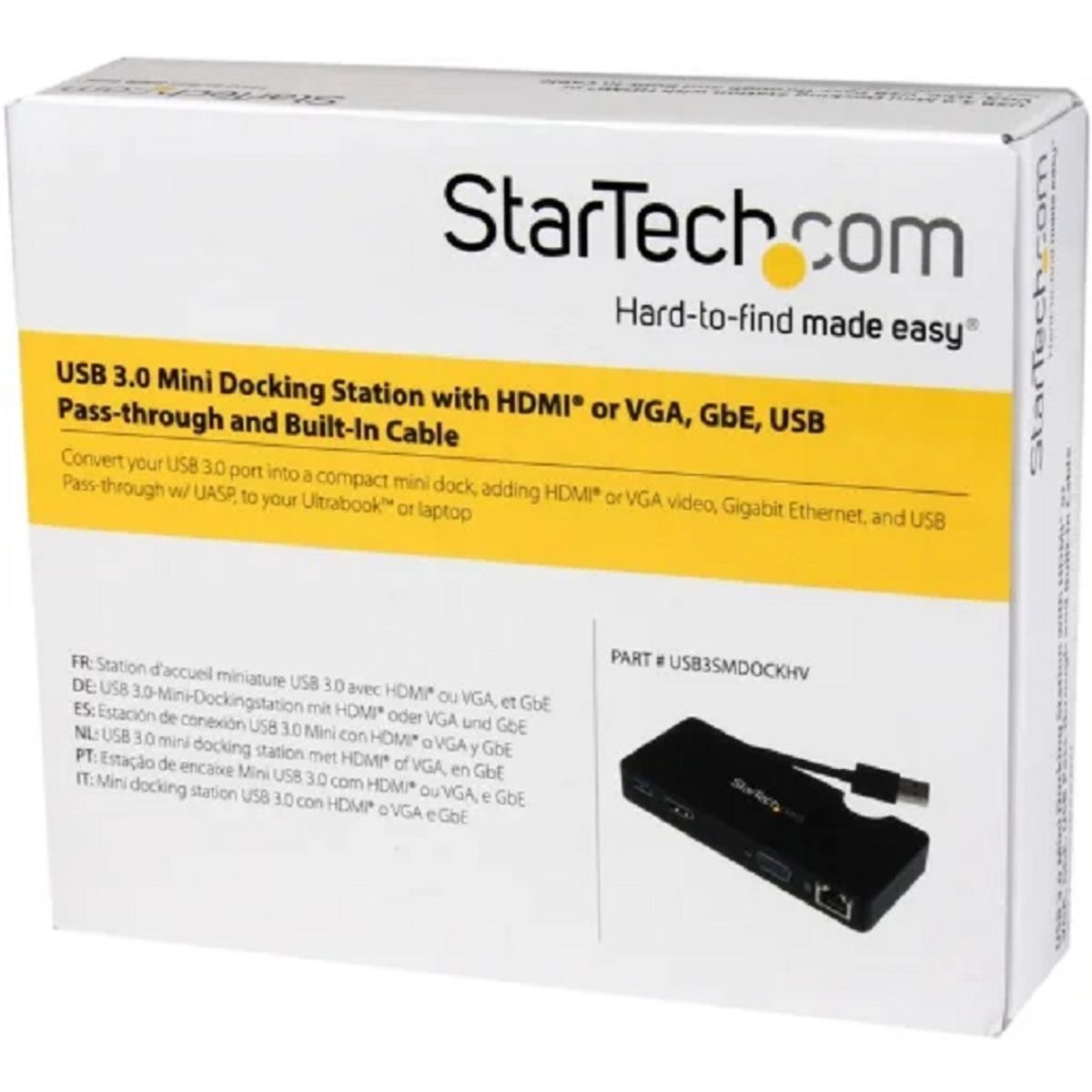 STARTECH - Adaptador Startech Hub USB3SMDOCKHV USB-A a HDMI/VGA/RJ-45/USB-A