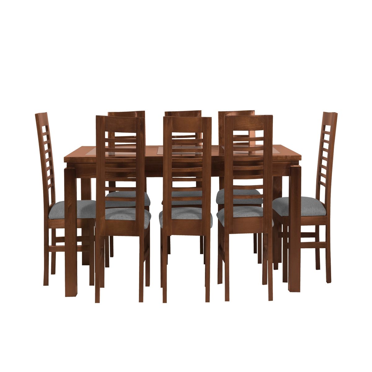 GENERICO - Comedor Florencia cerámica gris 8S Nogal