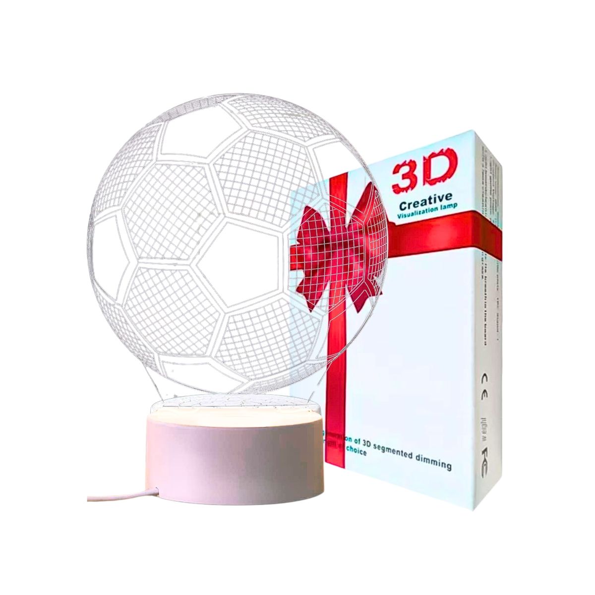 GENERICO - Lámpara 3D Diseño Pelota De Fútbol Decoración Atracción