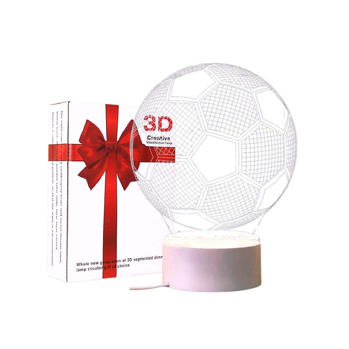 GENERICO - Lámpara 3D Diseño Pelota De Fútbol Decoración Atracción