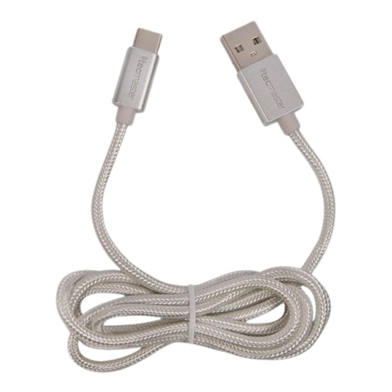 TECMASTER - CABLE TECMASTER USB A TIPO C REFORZADO SILVER