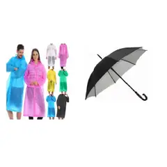 GENERICO - Pack Paraguas Grande + Poncho Impermeable Lluvia Invierno