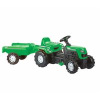 Tractor Pedales Ranchero Verde Con Carrito