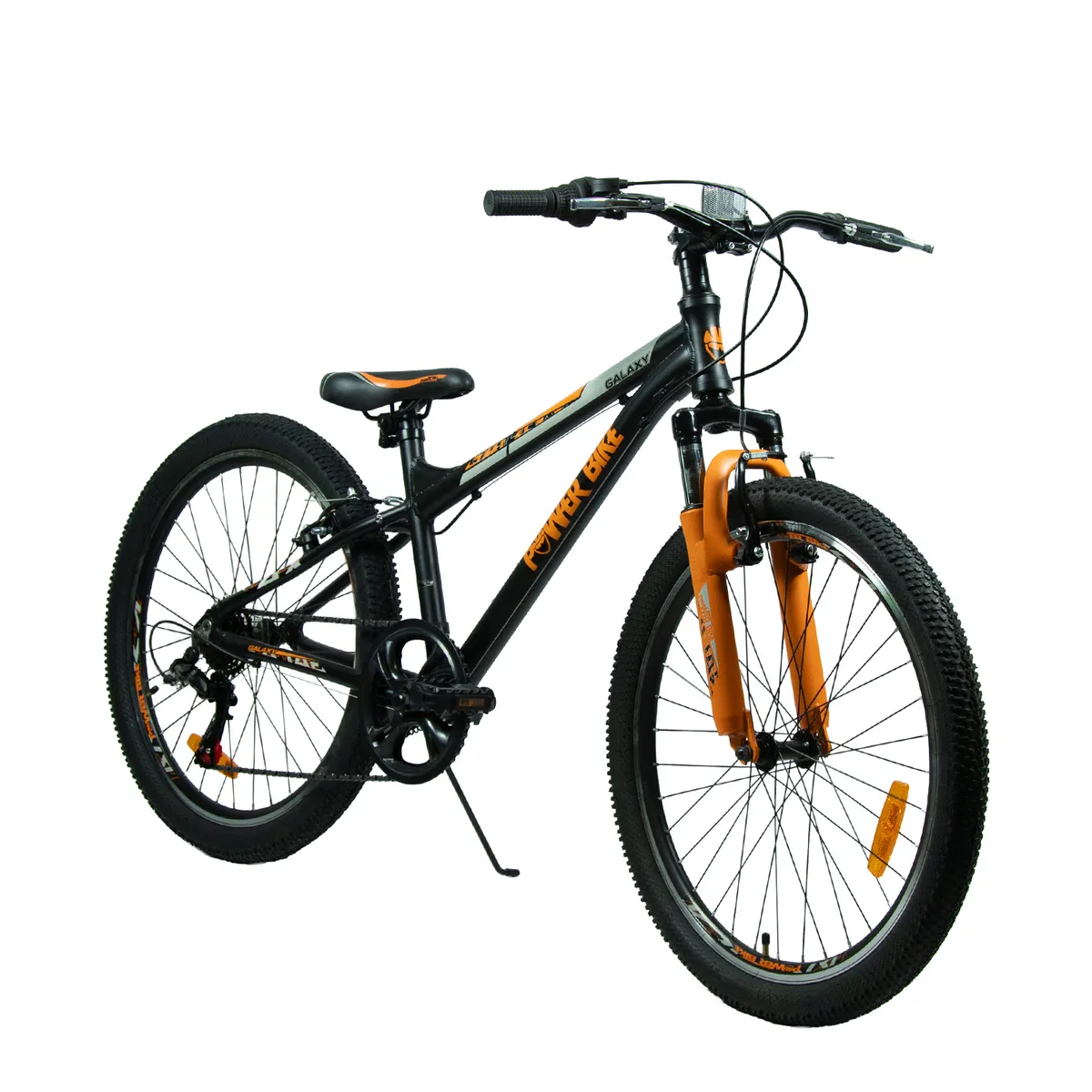 POWERBIKE - BICICLETA ARO 24 GALAXY POWERBIKE NEGRA - NARANJO