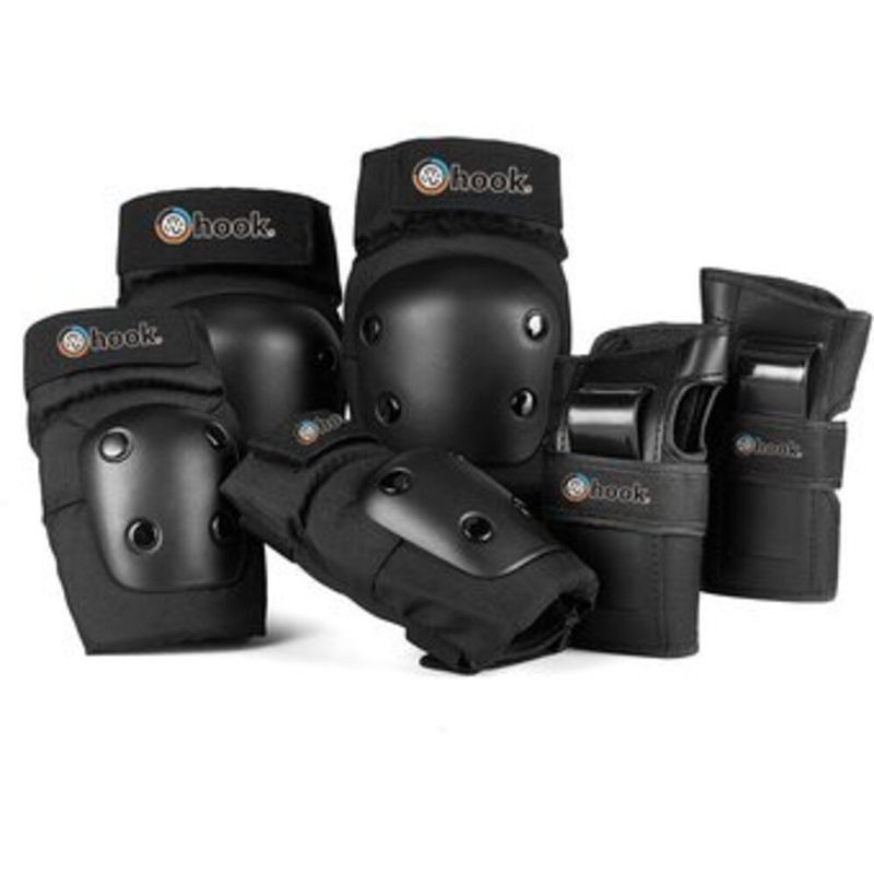 HOOK - Set de Protecciones (Rodilla-Codo-Muñeca) Hook Negro 403 Talla L