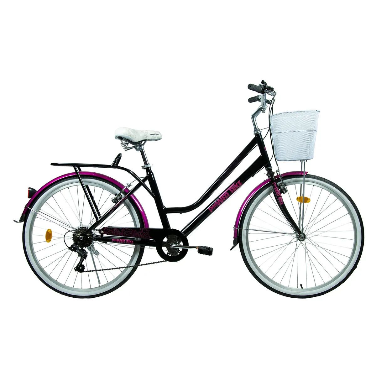 POWERBIKE - BICICLETA ARO 26 PASEO POWERBIKE NEGRO FUCSIA