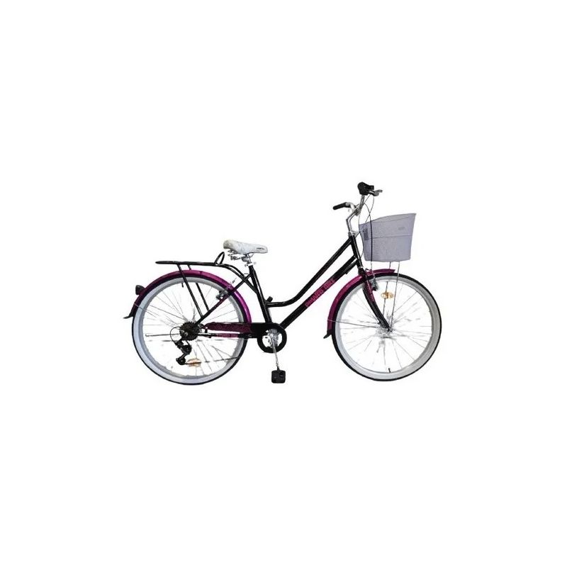 POWERBIKE - BICICLETA ARO 26 PASEO POWERBIKE NEGRO FUCSIA