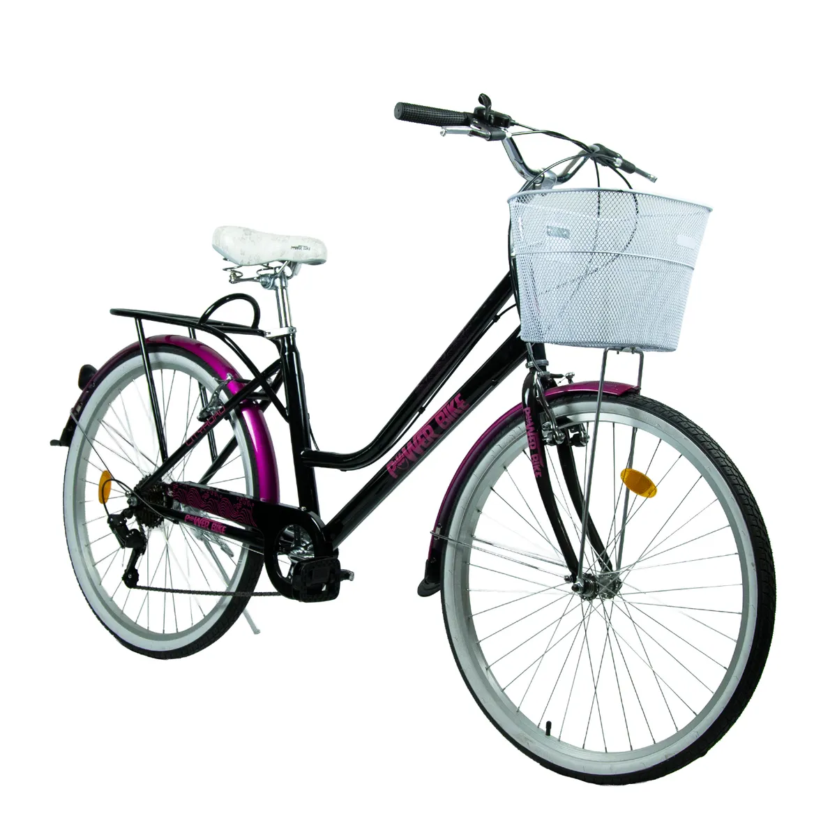 POWERBIKE - BICICLETA ARO 26 PASEO POWERBIKE NEGRO FUCSIA