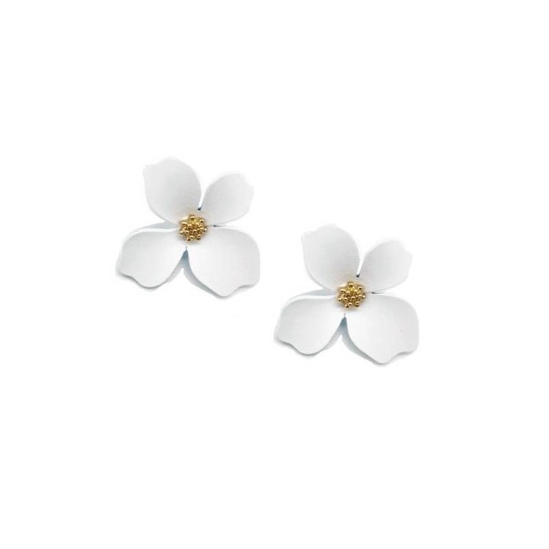 GENERICO - Aros de Flor Color Blanco