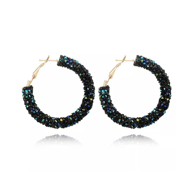 GENERICO - Aros Argollas con Brillos Color Azul