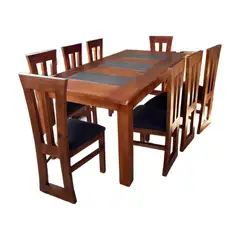 GENERICO - Comedor Elegant Koliat porcelanato gris 8S Nogal