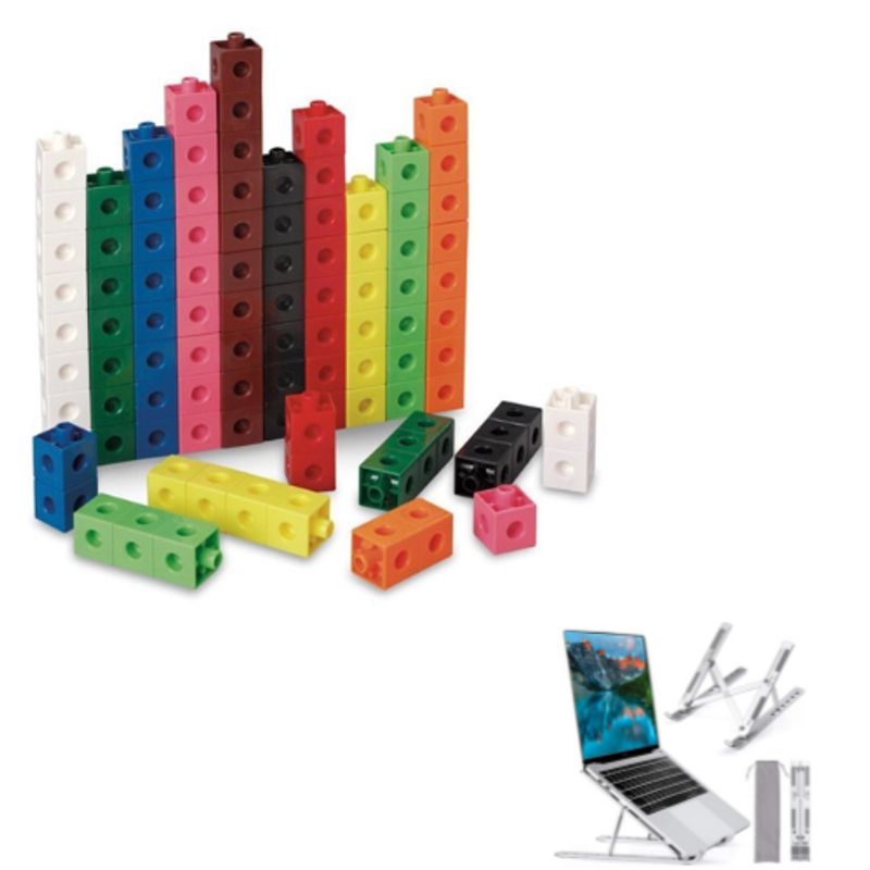 GENERICO - 100 Cubos Multiencaje Multilink 10 colores + Regalo